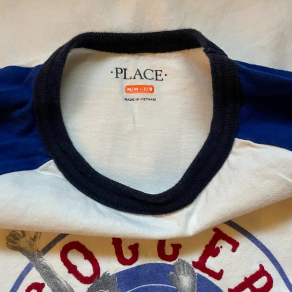 Children's Place Blue and White Soccer T-Shirt, 7/8 - Picture 3 of 8